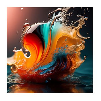 Картина интерьерная со смолой Водяные брызги 3 40х40 см 2025-0290