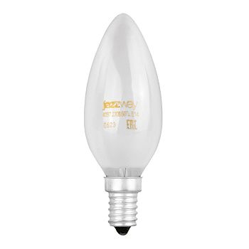 Лампа накаливания свеча мат. Е14 240V 40 Вт 350Лм Jazzway