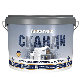Антисептик для дерева кроющий Акватекс Сканди айсберг 9 л