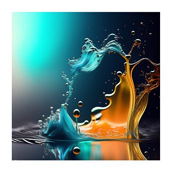 Картина интерьерная со смолой Водяные брызги 2 40х40 см 2025-0289