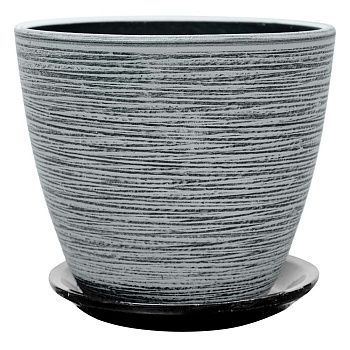 Горшок цветочный Бутон роспись лофт серый 12 см