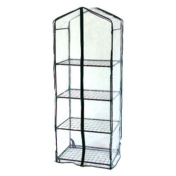 Парник для рассады 59x39x160 см 4 полки с чехлом ГеоПластБорд зеленый