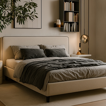 Кровать Миа 1600х2000 мм Купер 03 bravo white с ортопед основанием и ПМ