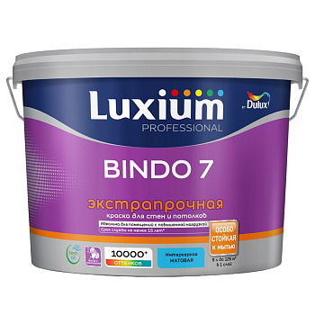 Краска латексная Luxium Prof Bindo 7 BC матовая прозрачная 9 л