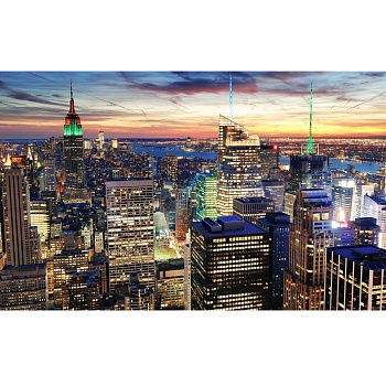 Фотообои бумажные Неоновый город VIP A 035 392х260 см (16л)