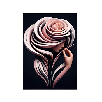 Картина интерьерная со смолой Девушка-роза 1 40х50 см 2025-0334