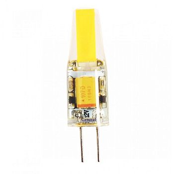 Лампа general led g4 3w 12v cob 4500k силикон