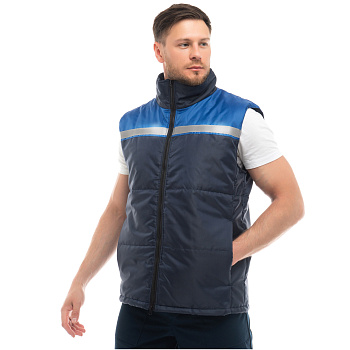 Жилет утепленный Мастер темно-синий с васильковым р.120-124/170-188