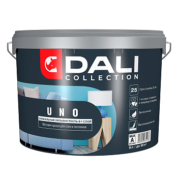 Краска водно-дисперсионная Dali Uno База А белая 9 л