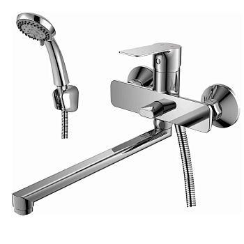 Смеситель для ванны Rossinka RS27-3 однорычажный длинный плоский излив 350 мм