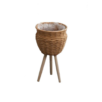 Кашпо коричневое 23х25 см с ножками 2024-7898