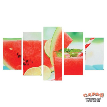 Картина модульная "Арбузный шейк"   2-43х25, 2-58х25, 1-72х25 см, 75х135см