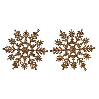 Подвески в блестках Зимние снежинки 9,5см 2шт янтарь