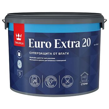 Краска для влажных помещений EURO EXTRA 20 А 9л