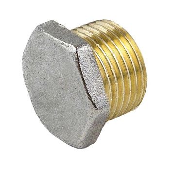 Заглушка латунь никель 3/4" НР
