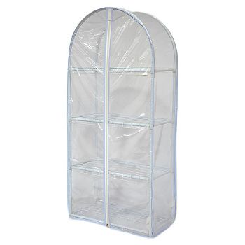 Парник для рассады 46x24x100 см 4 полки с чехлом ГеоПластБорд белый c округлым верхом