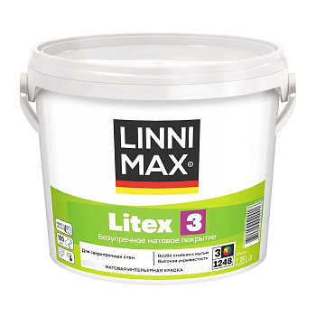 Краска водно-дисперсионная для внутренних работ Linnimax Litex 3 База 3 2,35 л