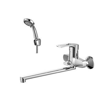 Смеситель для ванны Rossinka T40-32 однорычажный длинный плоский излив 350 мм