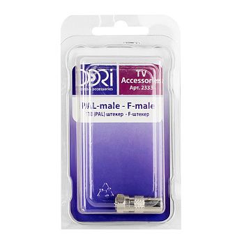 Переходник Dori 2333 F-штекер - TV штекер (металл)