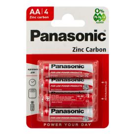 БАТАРЕЙКА солевая R6 (AA) Zinc Carbon 1.5В  PANASONIC (4шт)