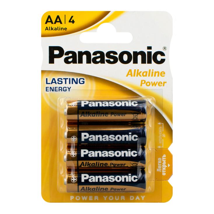 БАТАРЕЙКА щелочная пальчиковая LR6(AA) Alkaline 1.5В PANASONIC(4шт)