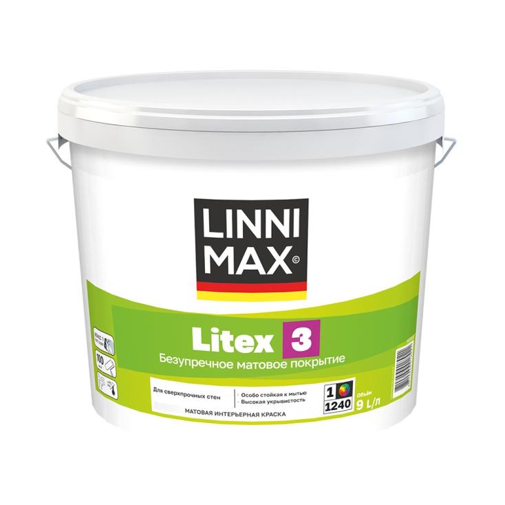 Краска в/д для внутренних работ Linnimax Litex 3 База 1, 9 л