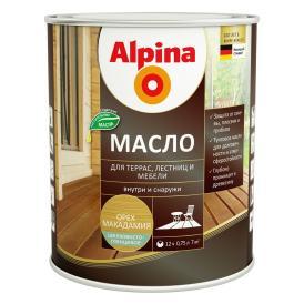 Масло для террас Alpina Орех макадамия 0,75 л шелк глянец