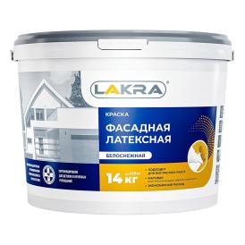 Краска ВД латексная фасадная Лакра, белая, 14 кг