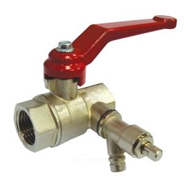 Кран шаровой со спускным клапаном 3/4'' ВР рычаг Idro 1550 STC