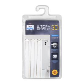 Шторка для ванны 180х200 см 3D NFD-3D-clear прозрачная