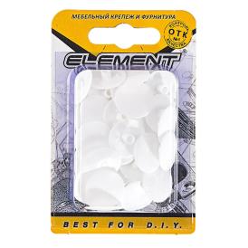 Заглушки на эксцентрик белые (40 шт) "Element"