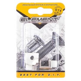 Стеклодержатель П-обр.на шурупе ник.(2 шт) "Element"