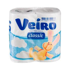 Бумага туалетная Veiro Classic 2х-сл. 4шт. белая
