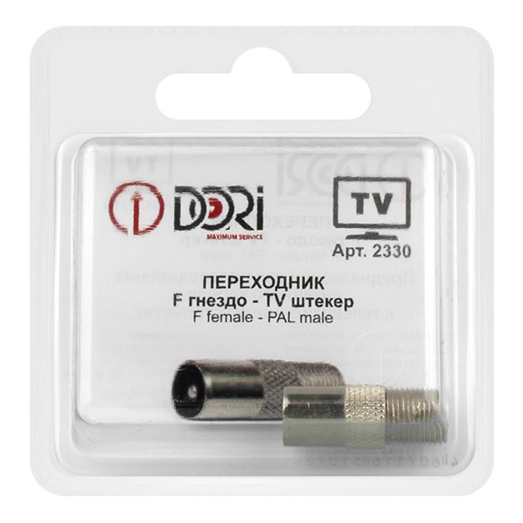 ШТЕКЕР F гнездо-TV Dori 2330 штекер металл блистер