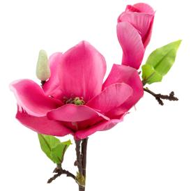 Цветок искусственный Магнолия розовая из ткани (искусственный шелк, полиэтилен) 37х13х13 см