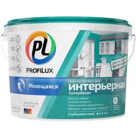 Краска ВД латексная моющаяся износоустойчивая Profilux PL-13L, супербелая, 1,4 кг