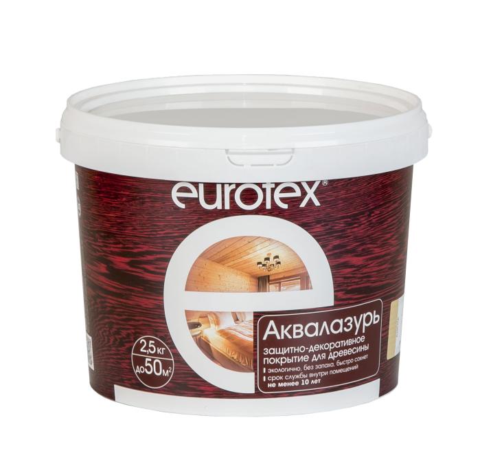 Лак акриловый Eurotex Аквалазурь сосна 2,5 кг