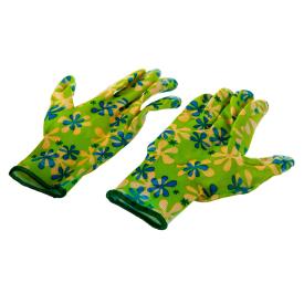 Перчатки садовые полиэстер с нитриловым обливом р.M/L Palisad зеленые