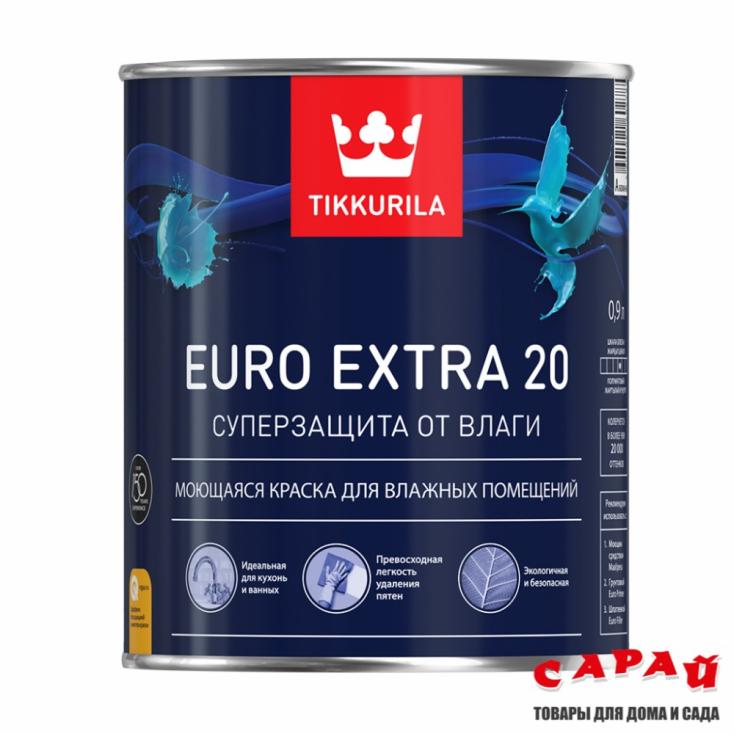 Краска для влажных помещений EURO EXTRA 20 С 0,9л