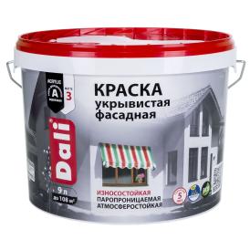 Краска фасадная укрывистая Dali белая 9 л