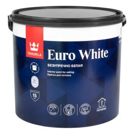 Краска ВД для потолка Tikkurila Euro White белая 2,7 л