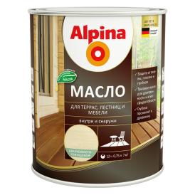 Масло для террас Alpina шелковисто-глянцевое, колеруемое, 0,75 л