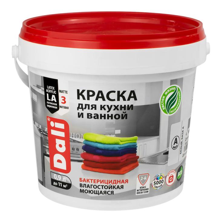 Краска для кухни и ванной  DALI 0,9л база А