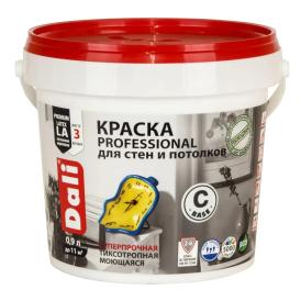 Краска ВД для стен и потолков Dali Professional база C супербелая 0,9 л