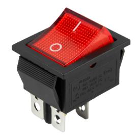 Выключатель клавишный ON-OFF Micro, 250V, 3А 1*2с Красный/белый, REXANT
