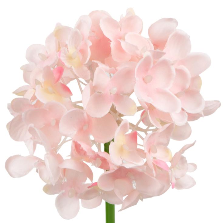 Ветка искусственная Гортензия розовая из ткани (искусственный шелк, полиэтилен) 26,5х11х11 см