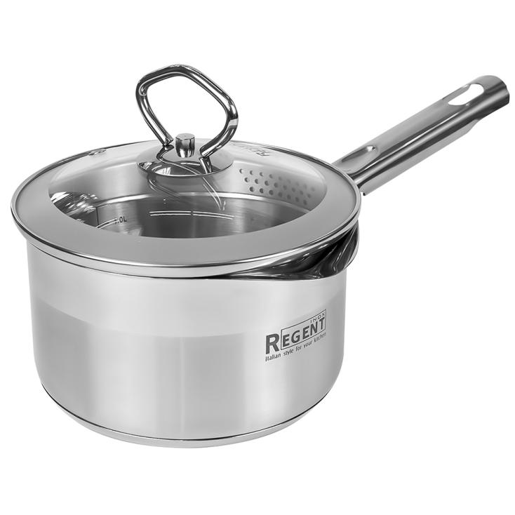 Ковш Regent inox Pasta vitro со стеклянной крышкой 1,8 л 16х9 см