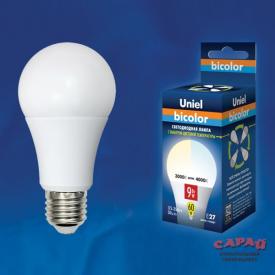 Лампа LED  Е27 LED-A60-9W/WW+NW/E27/FR PLB01WH Bicolor