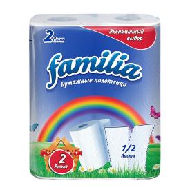 Полотенца бумажные Familia 2-х слойные 2шт