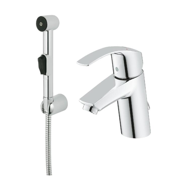 Смеситель для раковины с гигиеническим душем Grohe Eurosmart 23124002 однорычажный